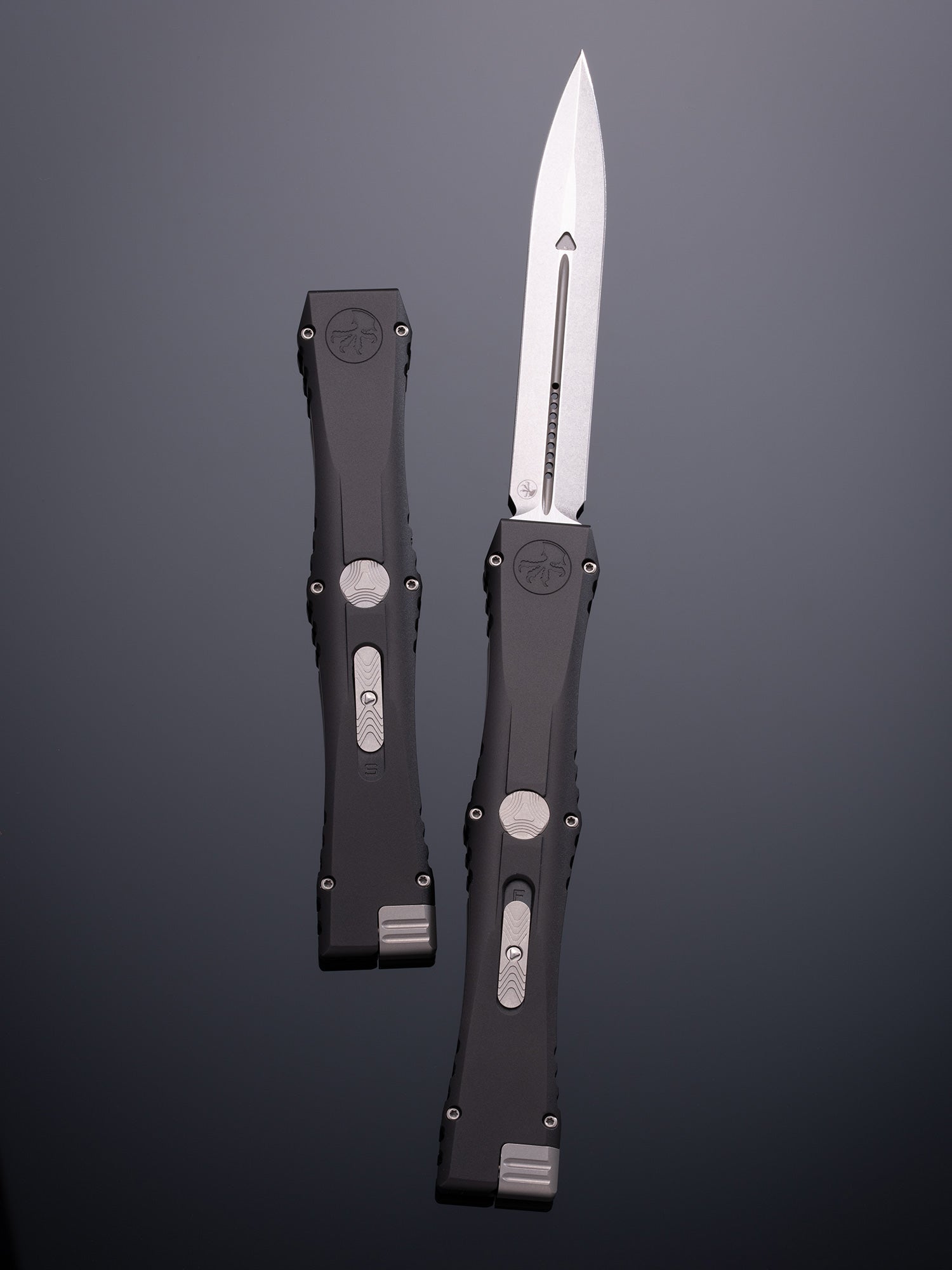 nemesis-7101.jpg Microtech Nemesis IV D/E Marfione Select Stonewash - Open