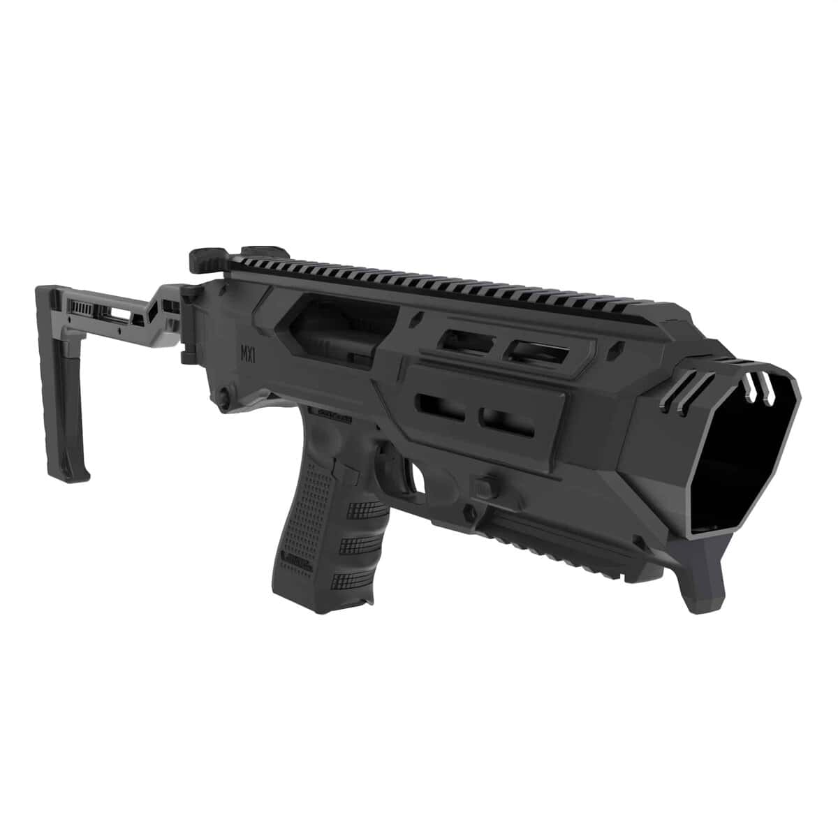 mx1-pstk-bk_black-polymer-stock_frontangle-right.jpg Meta Tactical MX-1 Conversion Kit for Glock - Polymer Stock - MX1-PSTK