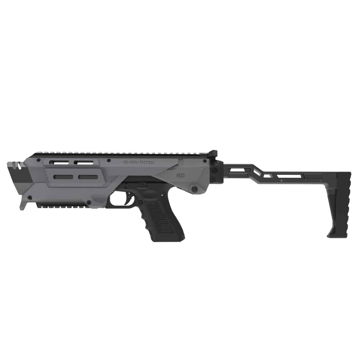 mx1-pstk-gy_grey-polymer-stock_side-left.jpg Meta Tactical MX-1 Conversion Kit for Glock - Polymer Stock - MX1-PSTK