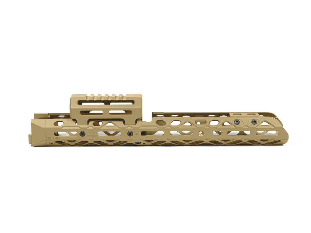 kruk-crc-101299-2 Kruk CRC 1U004A дълъг M-LOK хендгард с късо покритие на газова тръба за AK – Coyote Tan