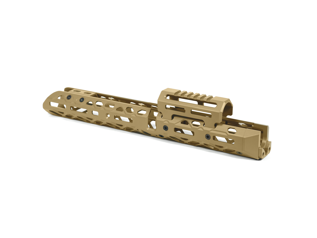 kruk-crc-101299-4 Kruk CRC 1U004A дълъг M-LOK хендгард с късо покритие на газова тръба за AK – Coyote Tan